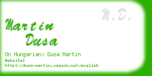 martin dusa business card